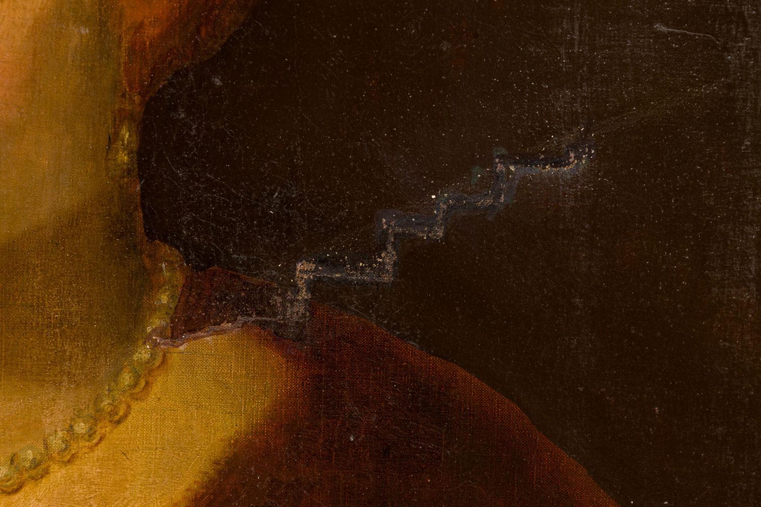 Italienisches neoklassisches drapiertes Damenporträt im Zustand „Gut“ im Angebot in Queens, NY