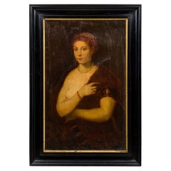 Italian Neo-Classic Draped Lady Portrait