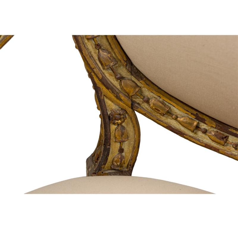 Poltrona neo-classica italiana dorata e dipinta 5