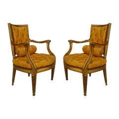 Fauteuils italiens néoclassiques dorés