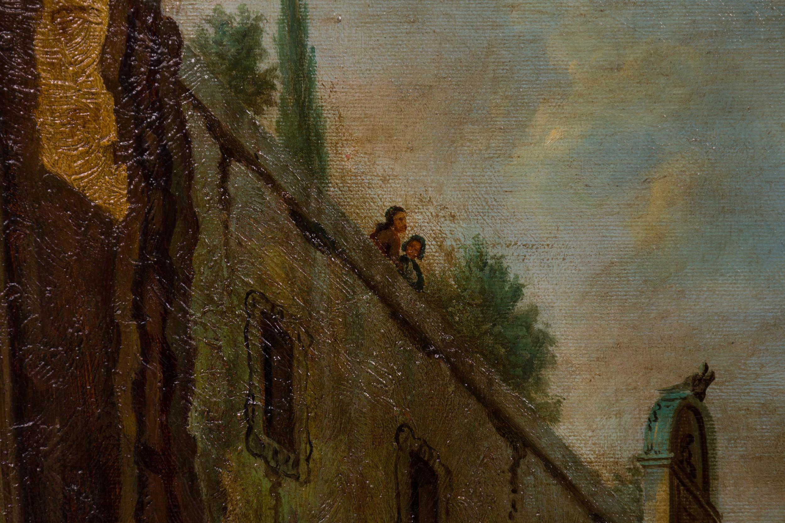 Italian Neo-Classic Landscape of Roman Arch (Geschnitzt) im Angebot