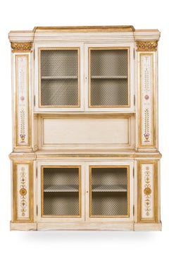 Italian Neo-Classic Large White Bookcase