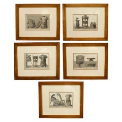 Stampa italiana neoclassica di oggetti militari