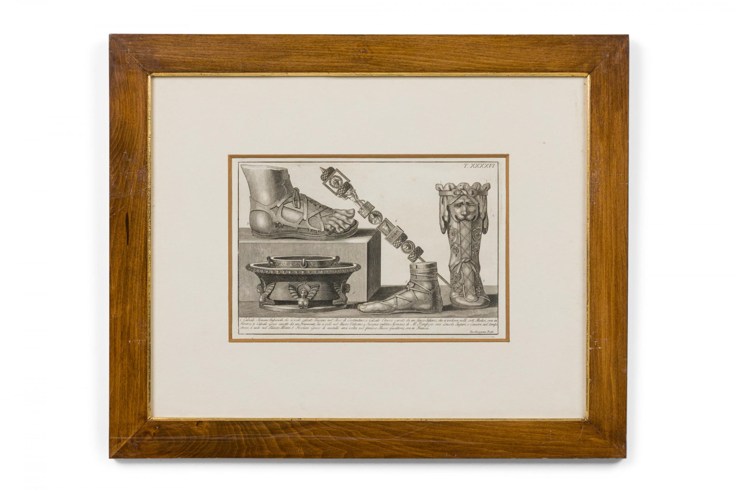 Stained Italian Neo-Classic Military Objects Print For Sale