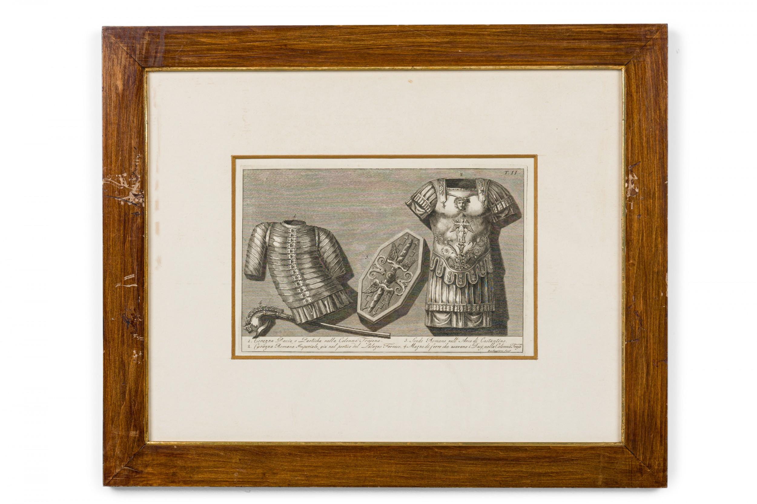 Stained Italian Neo-Classic Military Objects Print For Sale