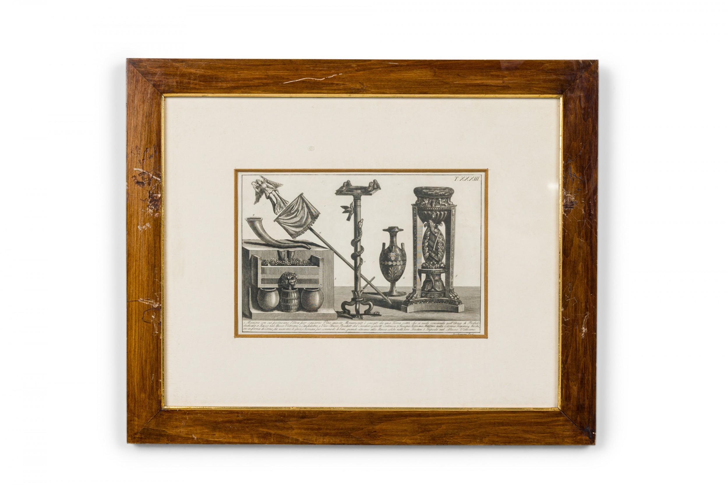 Stained Italian Neo-Classic Military Objects Print For Sale