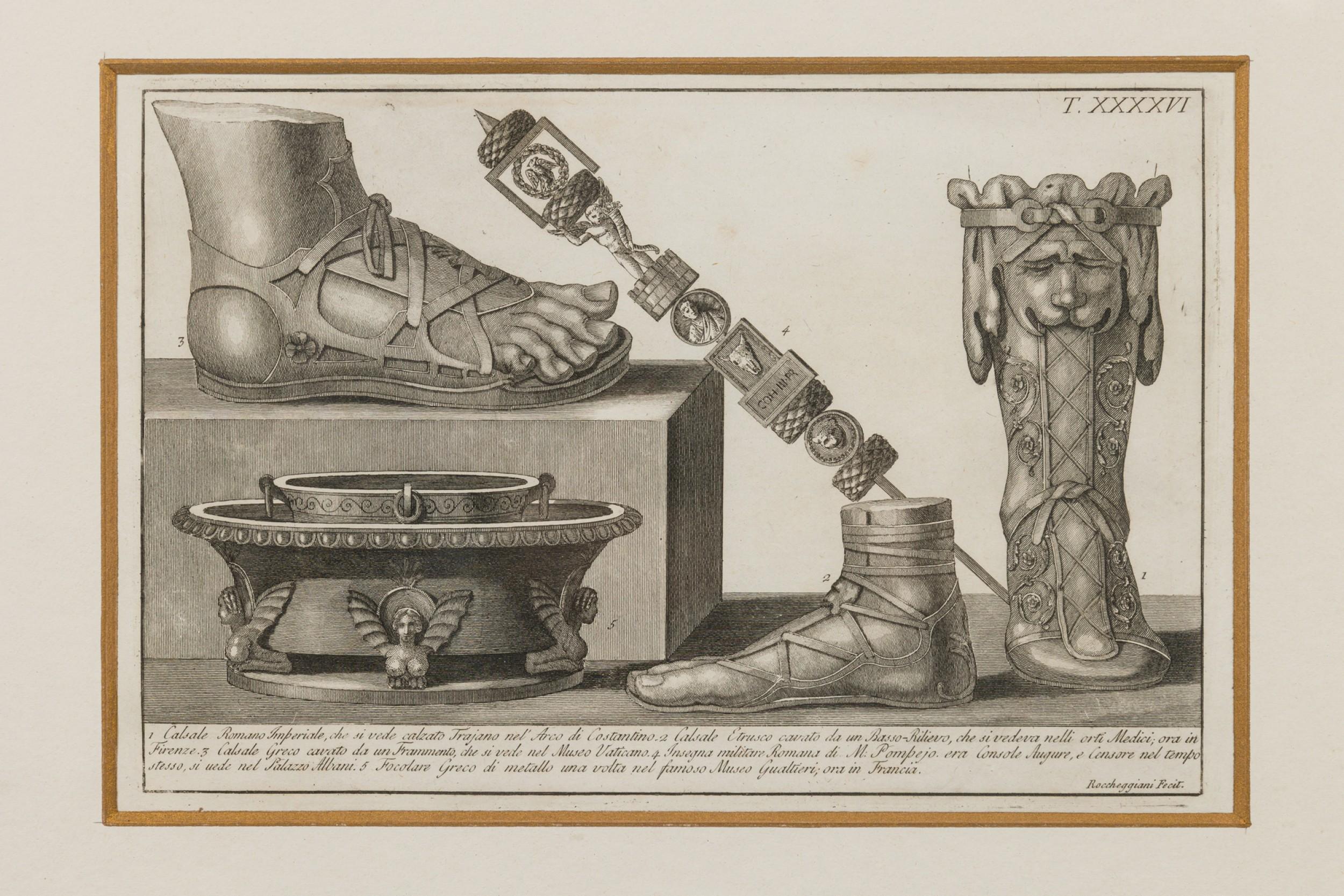 20th Century Italian Neo-Classic Military Objects Print For Sale