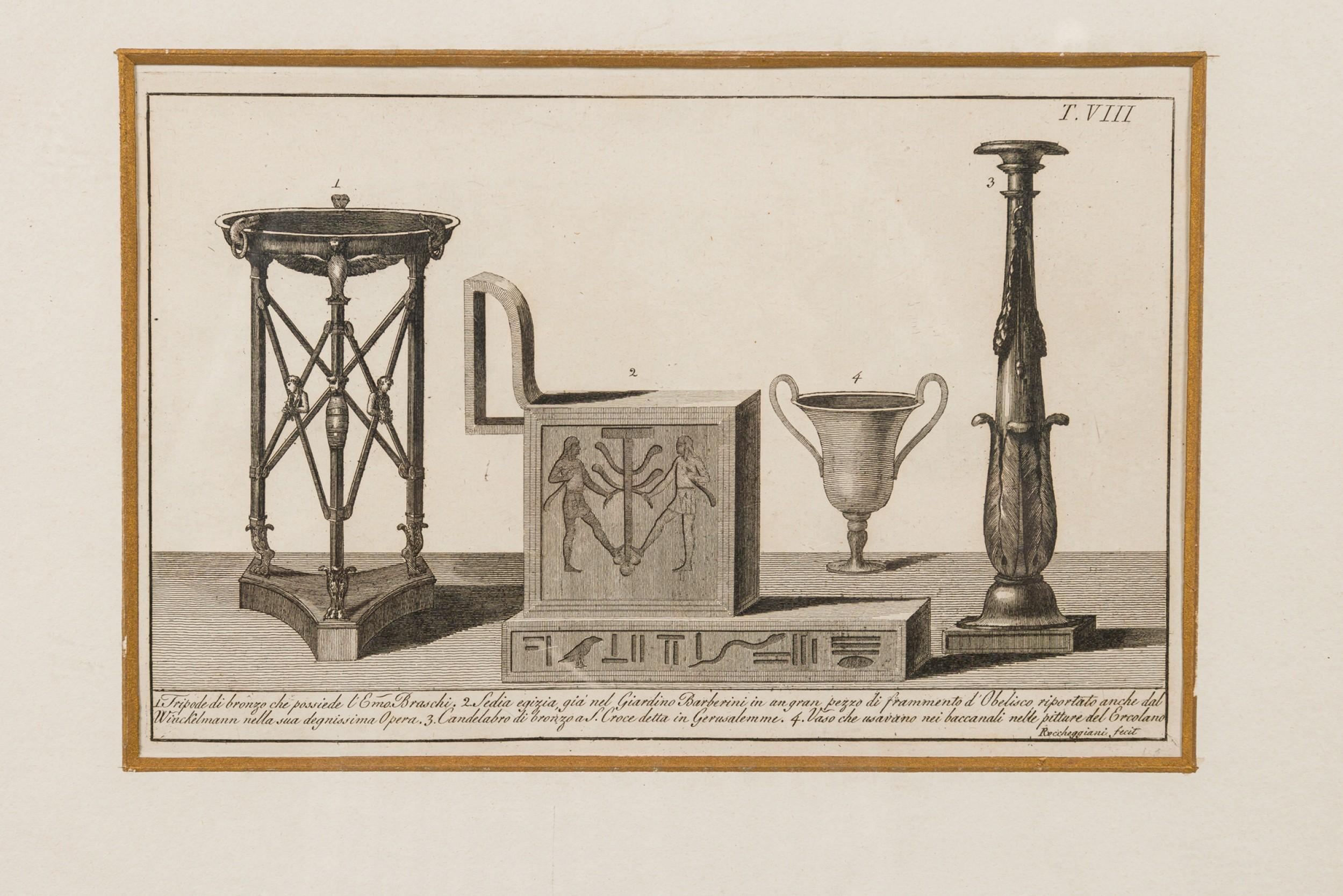 20th Century Italian Neo-Classic Military Objects Print For Sale