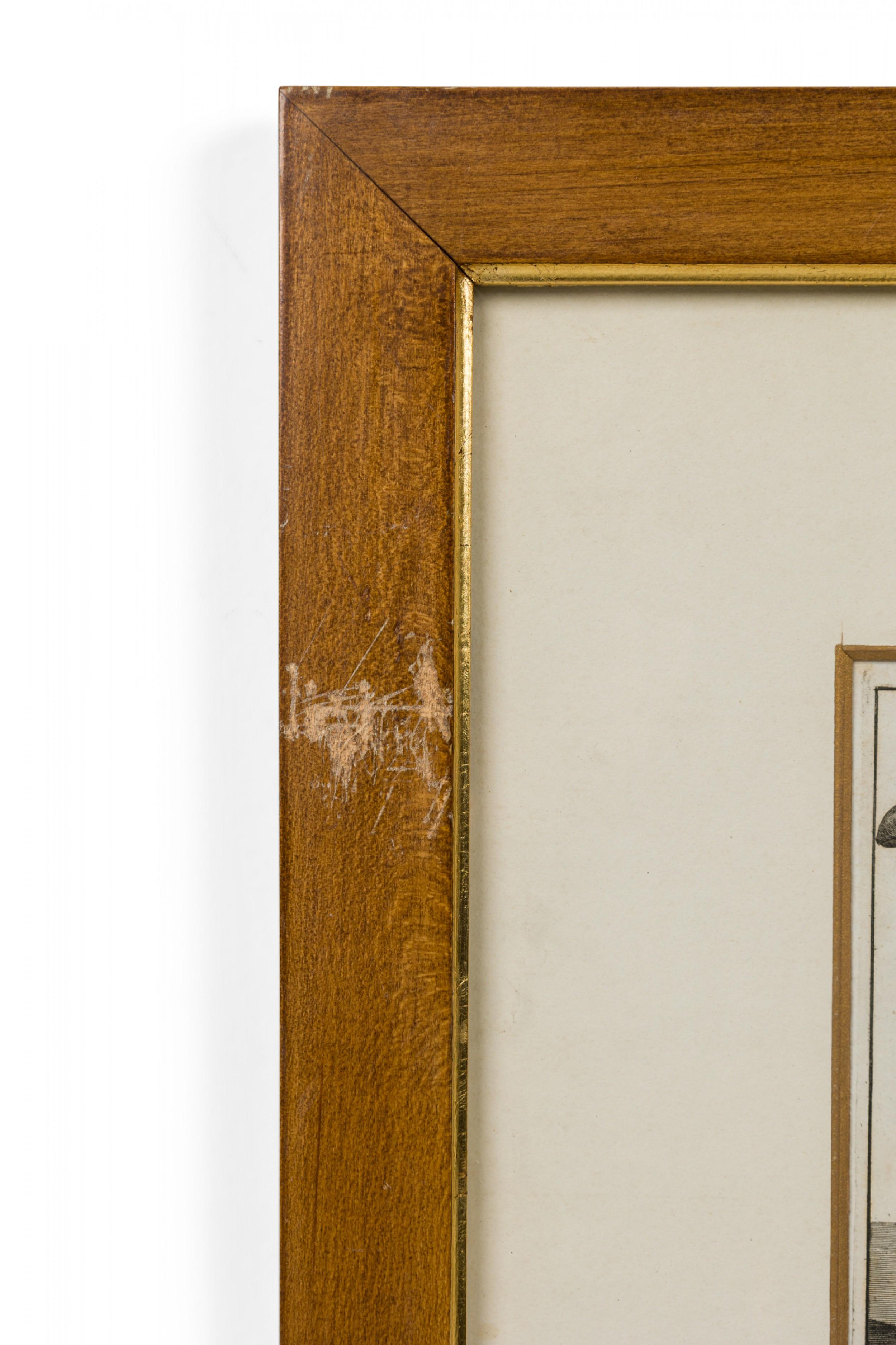 Walnut Italian Neo-Classic Military Objects Print For Sale