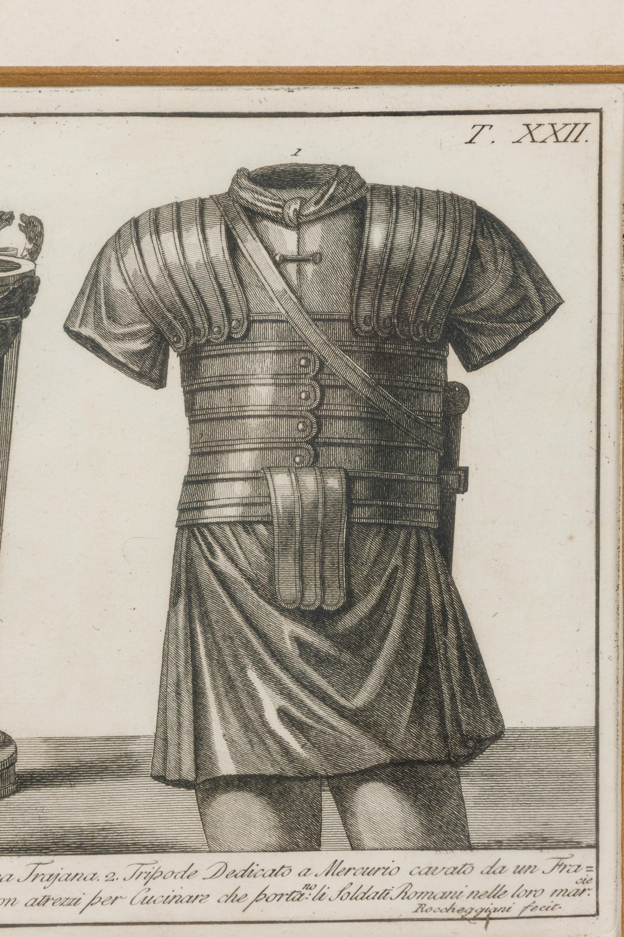 Noce Stampa italiana neoclassica di oggetti militari in vendita