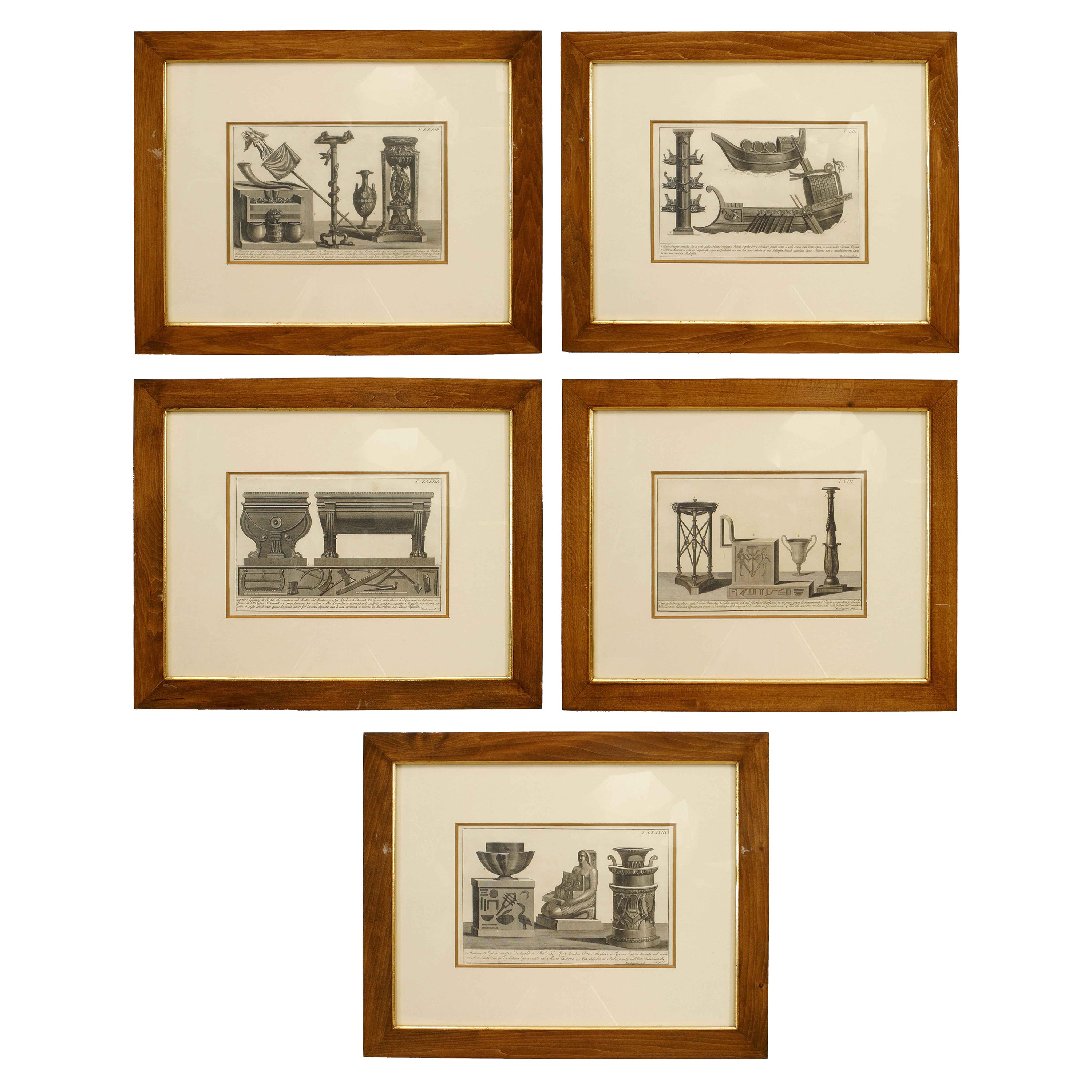 Impression italienne néoclassique "Objects fors" militaires