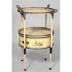 Italian Neo-Classic Painted Tole Tray End Table