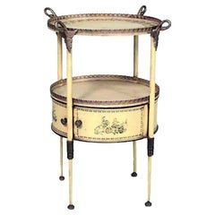 Italian Neo-Classic Painted Tole Tray End Table