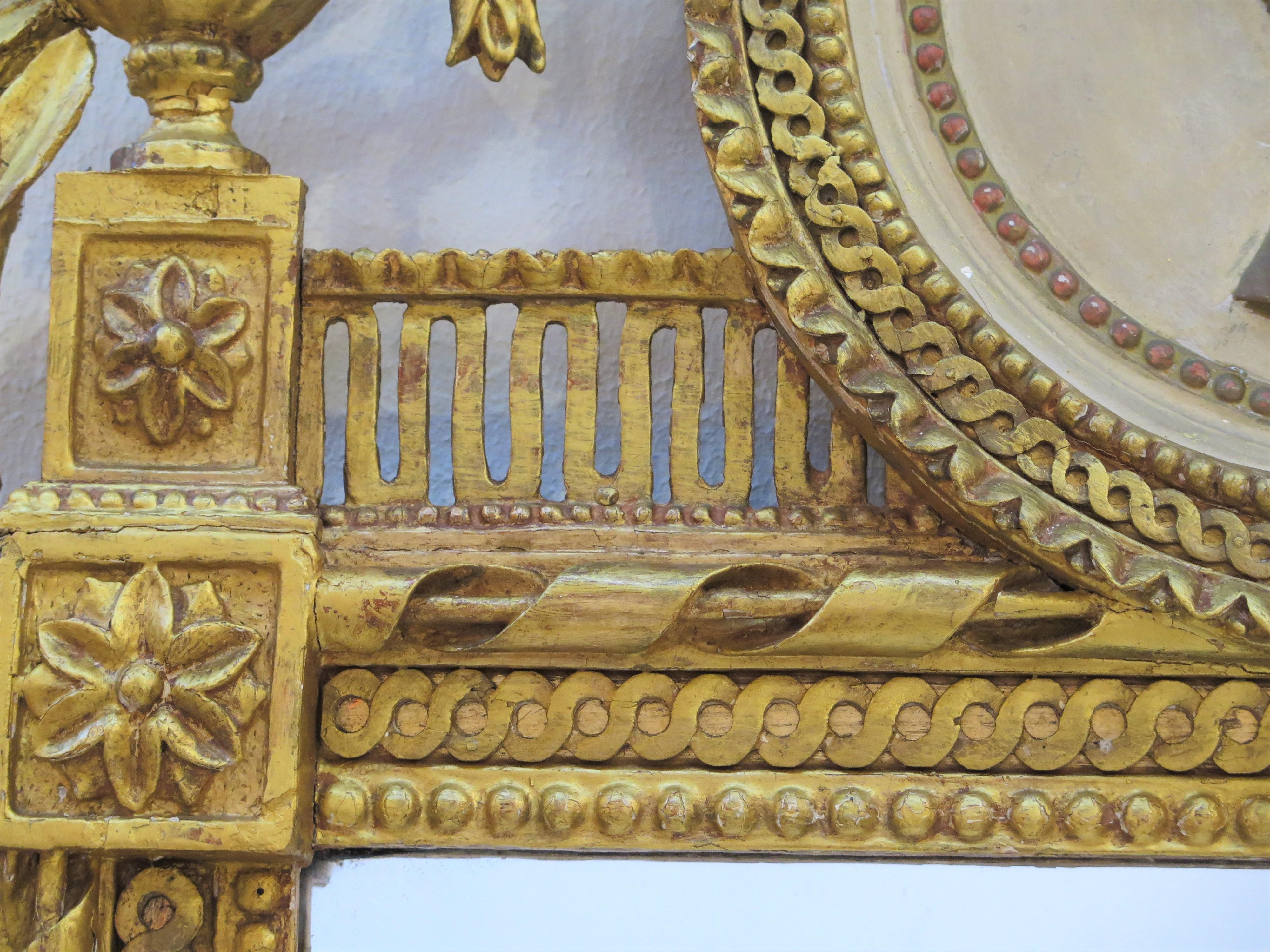 Miroir Verre de pilier néoclassique italien, vers 1770 en vente