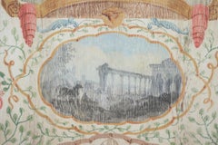 Mid-20th Century Italian Neo-Classical Acrylic Garden Scene, Framed