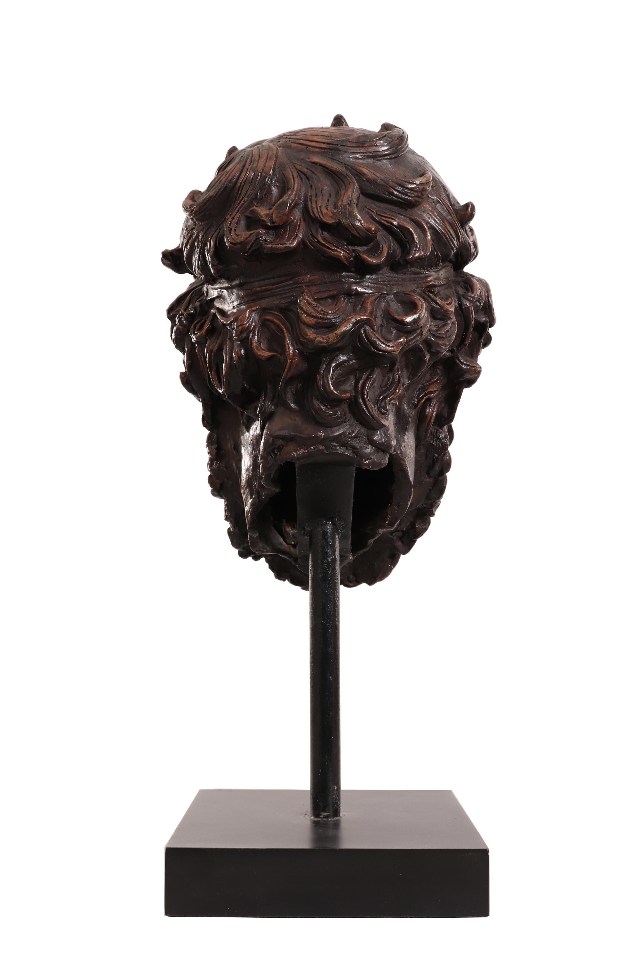 Neoclassical Italian Neoclassic Style Bronze Poseidon Bust For Sale