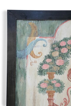 Mid-20th Century Italian Neo-Classical Garden Scene Painting on Wood