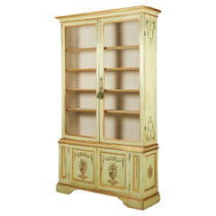 Italian Neo-Classic Style Light Green Painted Hutch / Cabinet