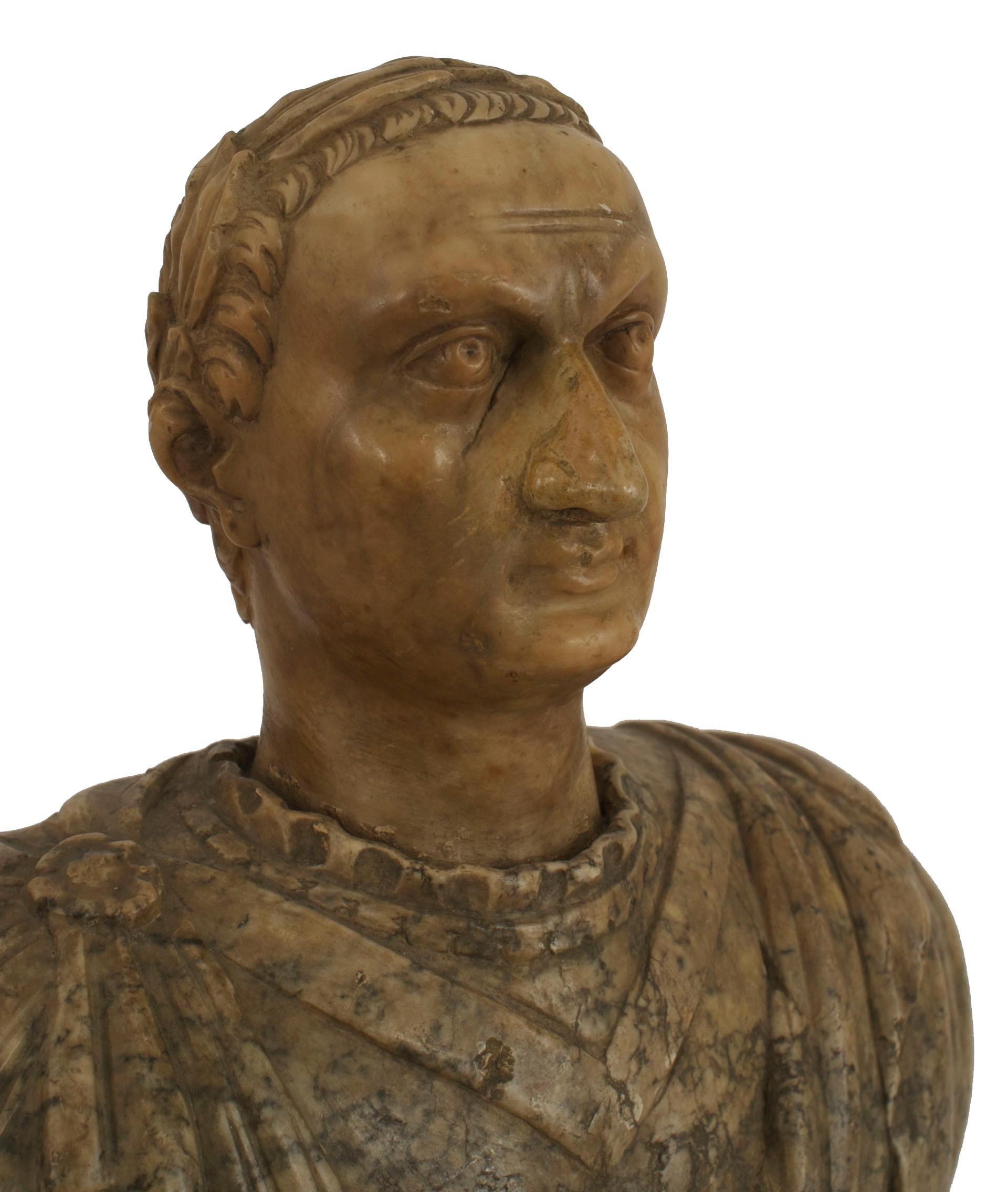 Busto in marmo di imperatore romano in stile neoclassico italiano in vendita 1
