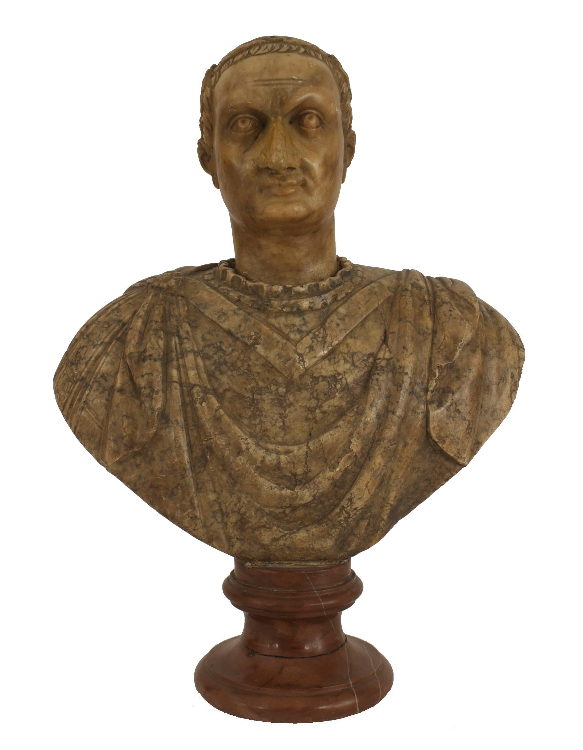 Busto in marmo di imperatore romano in stile neoclassico italiano in vendita 3