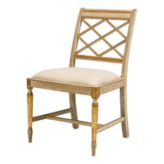 Italian Neo-Classic style (reproduction) cream painted and gilt trim side chair
