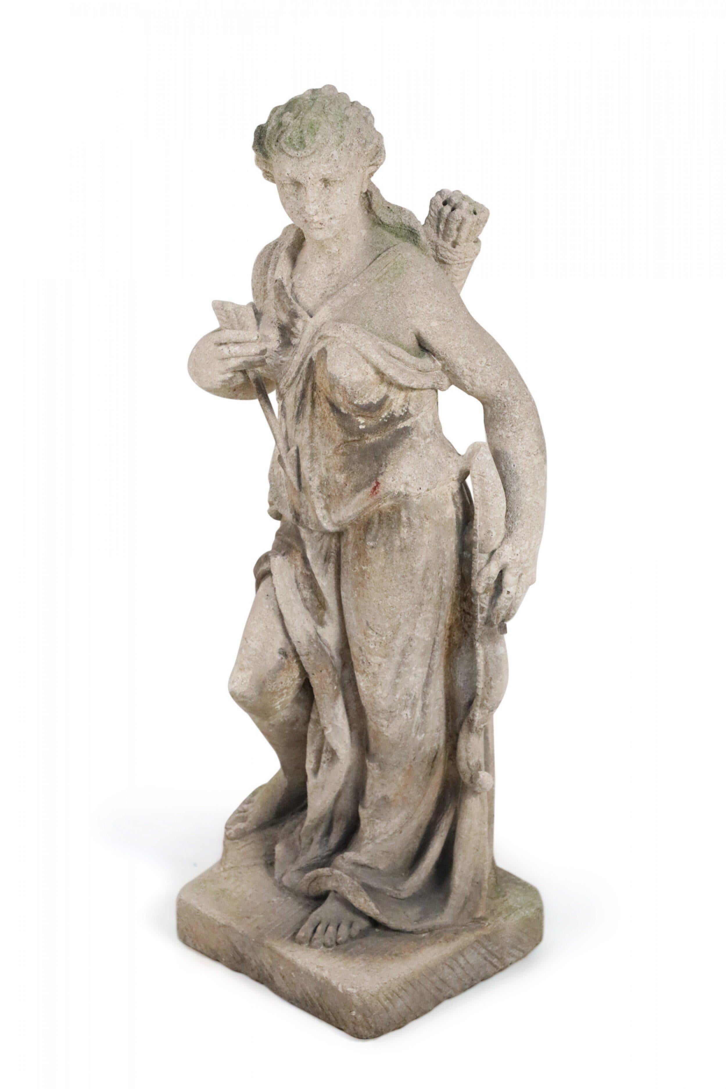 Italian Neo-classic Style Stone Diana Statue 8