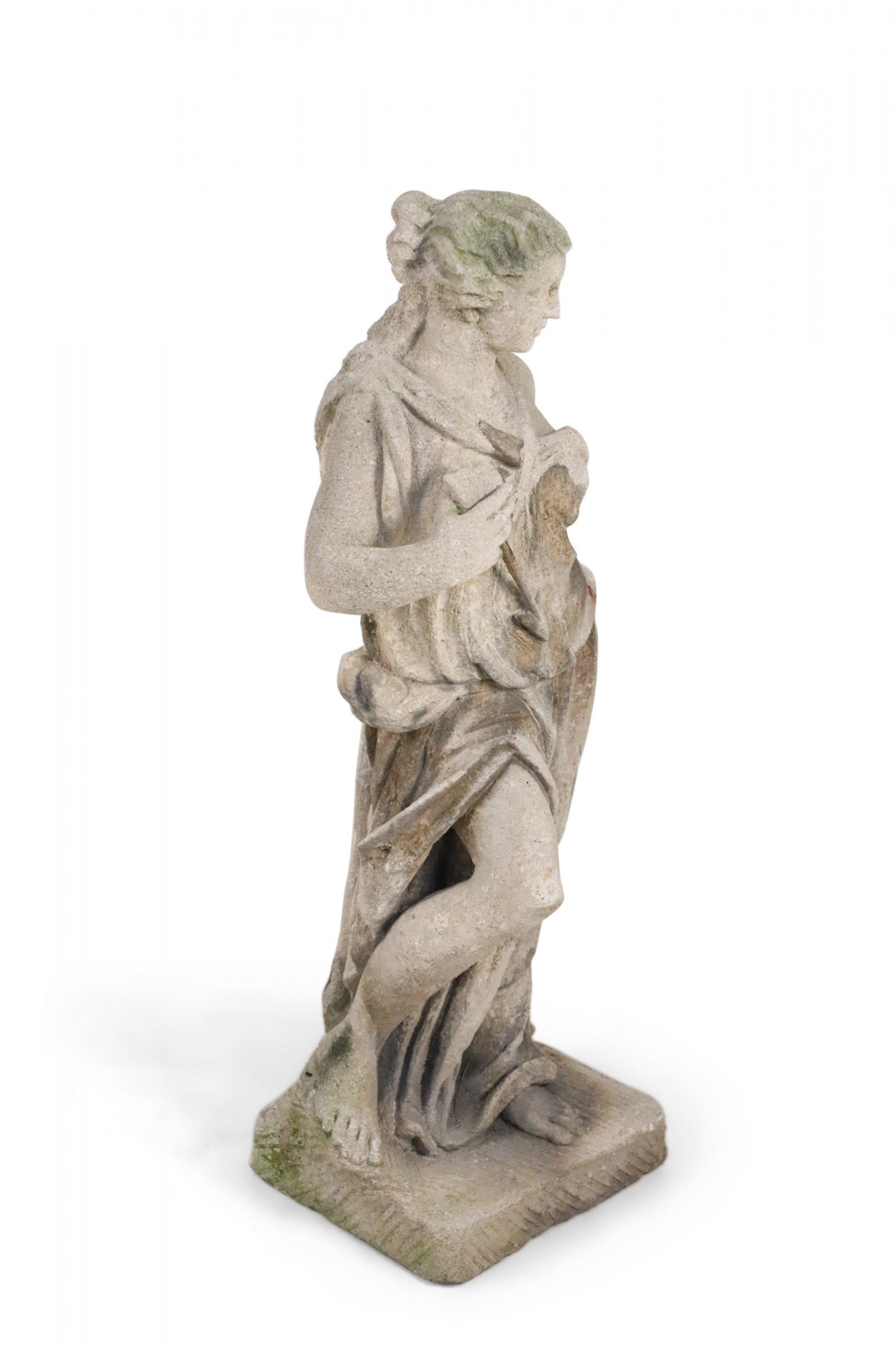 Neoclassical Italian Neo-classic Style Stone Diana Statue