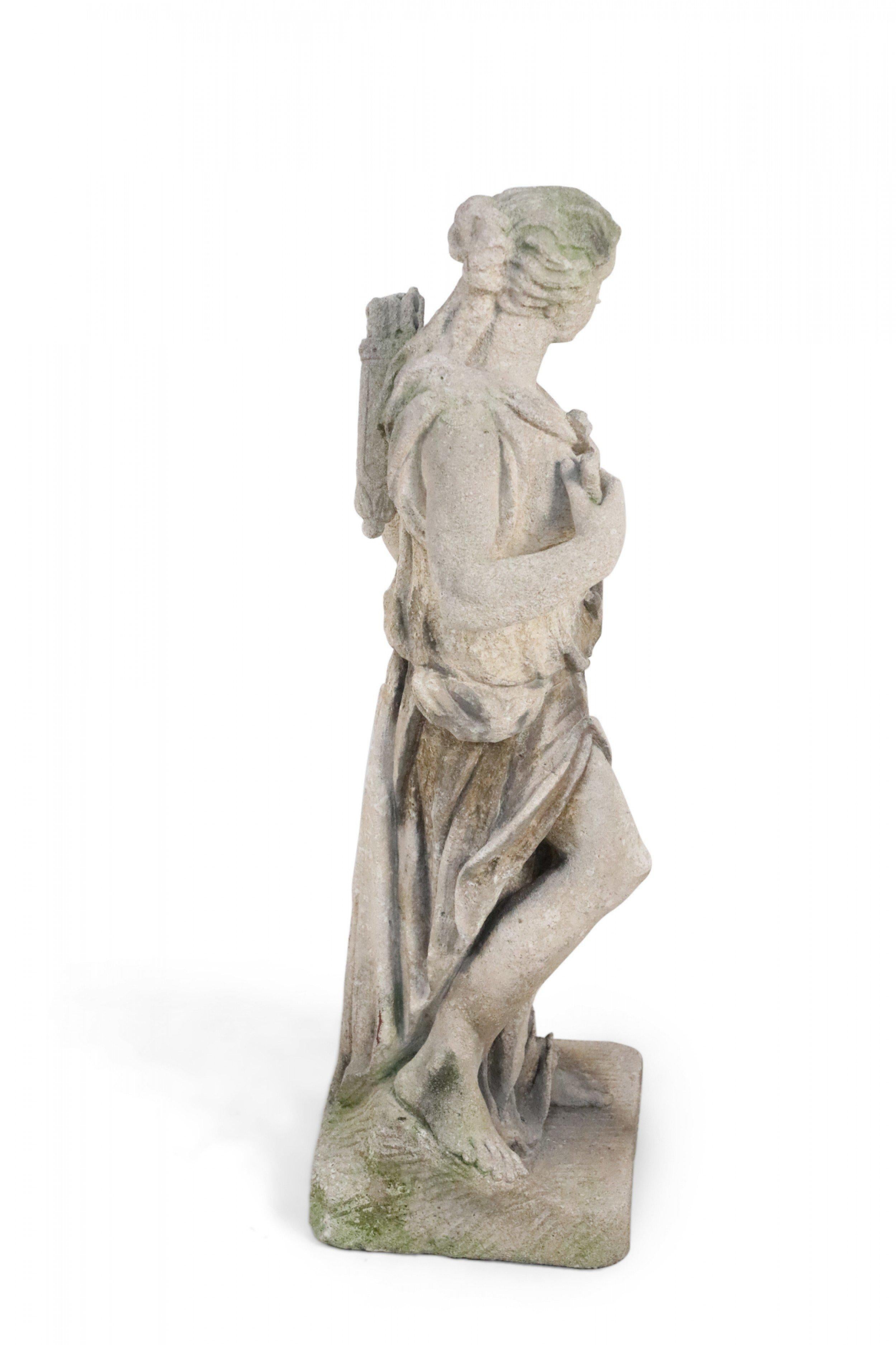 20th Century Italian Neo-classic Style Stone Diana Statue