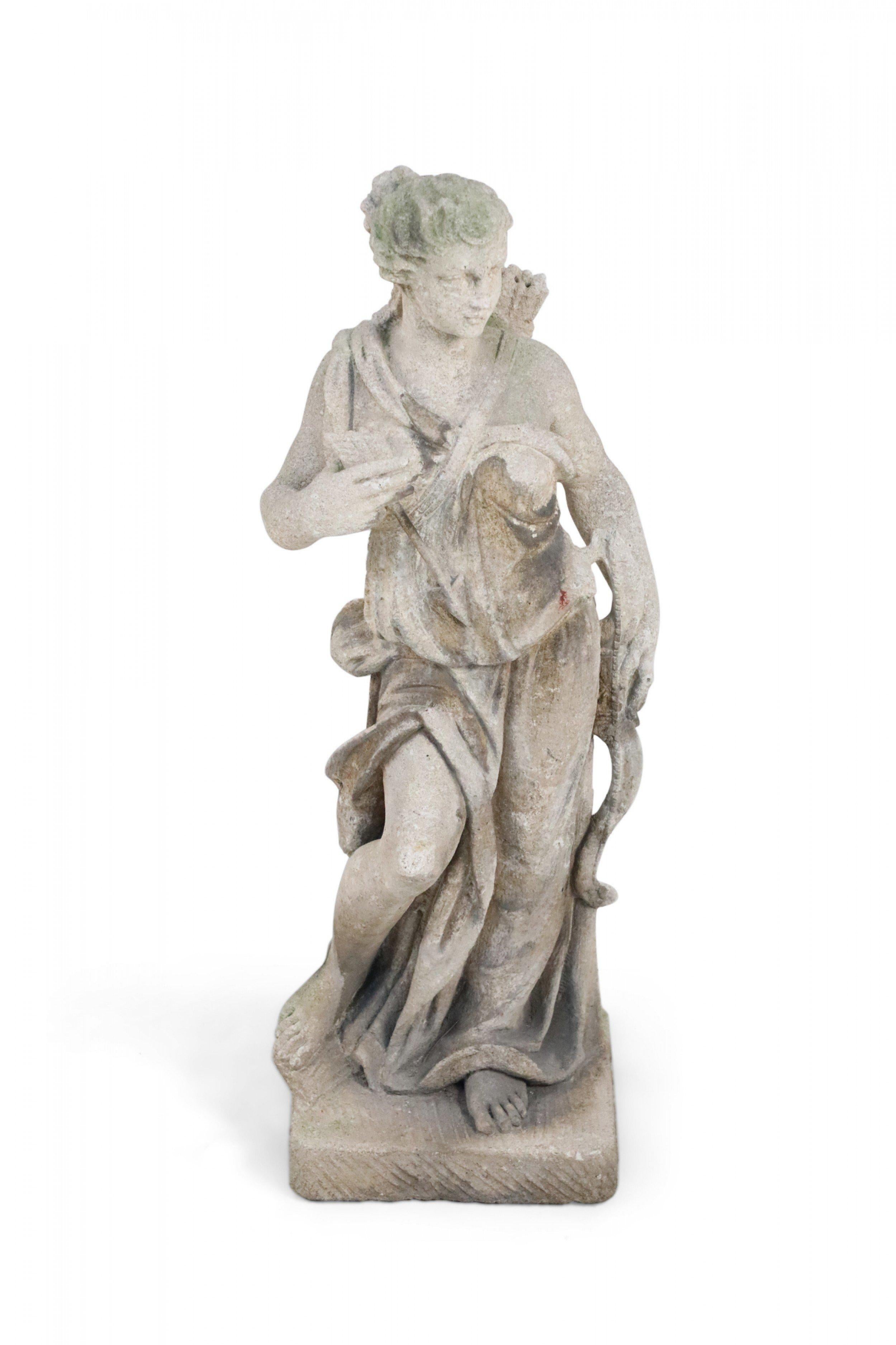 Italian Neo-classic Style Stone Diana Statue 4
