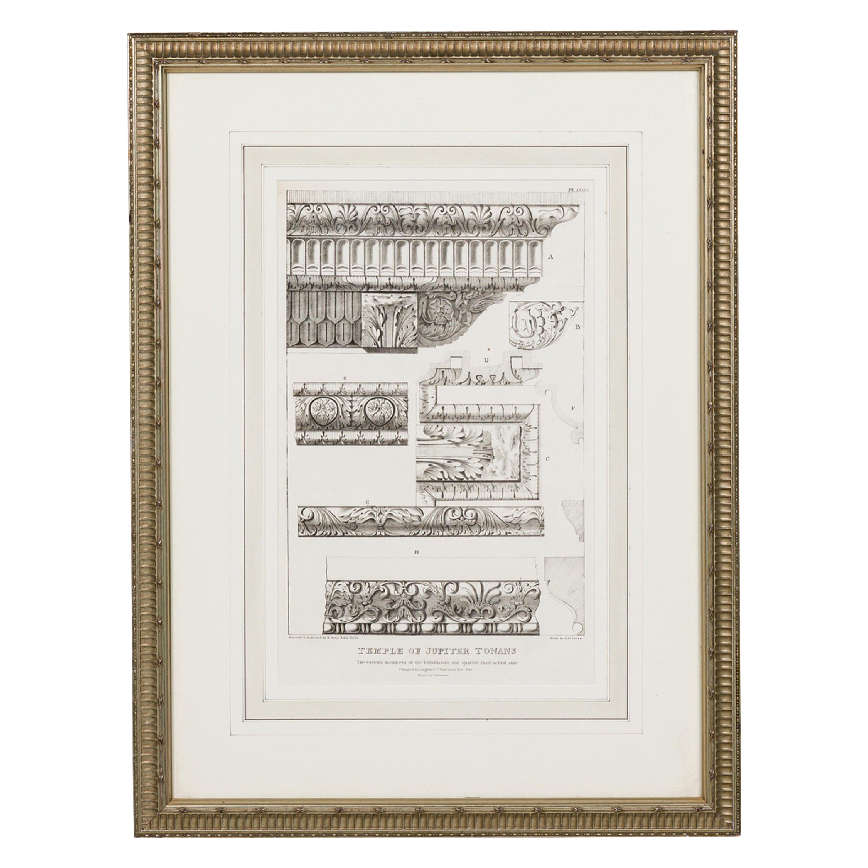 Italian Neo-Classic Style Temple of Jupiter Tonans Print