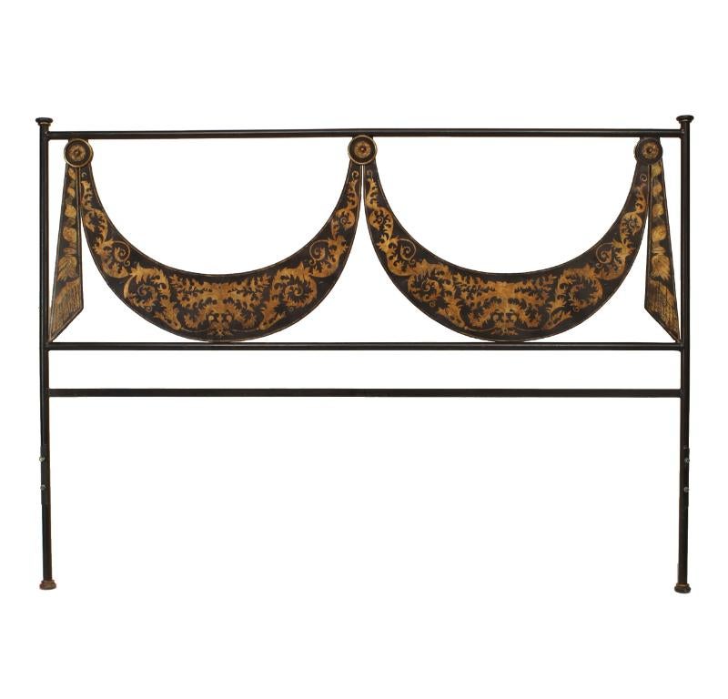 Neoclassical Italian Neo-Classic Style Tole King Bed For Sale