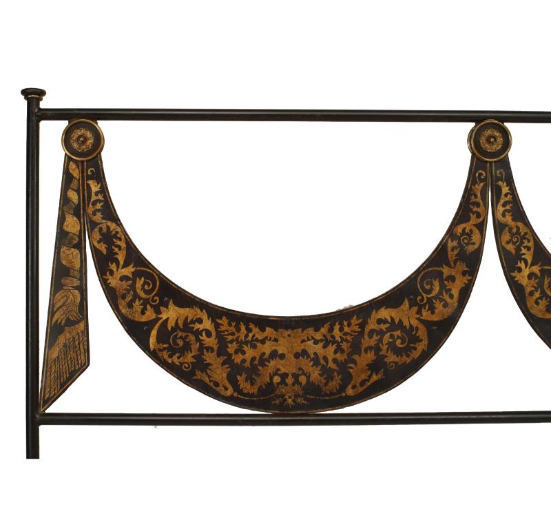 Hand-Crafted Italian Neo-Classic Style Tole King Bed For Sale
