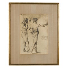 Italian Neo-Classic Style Two Male Nudes Print