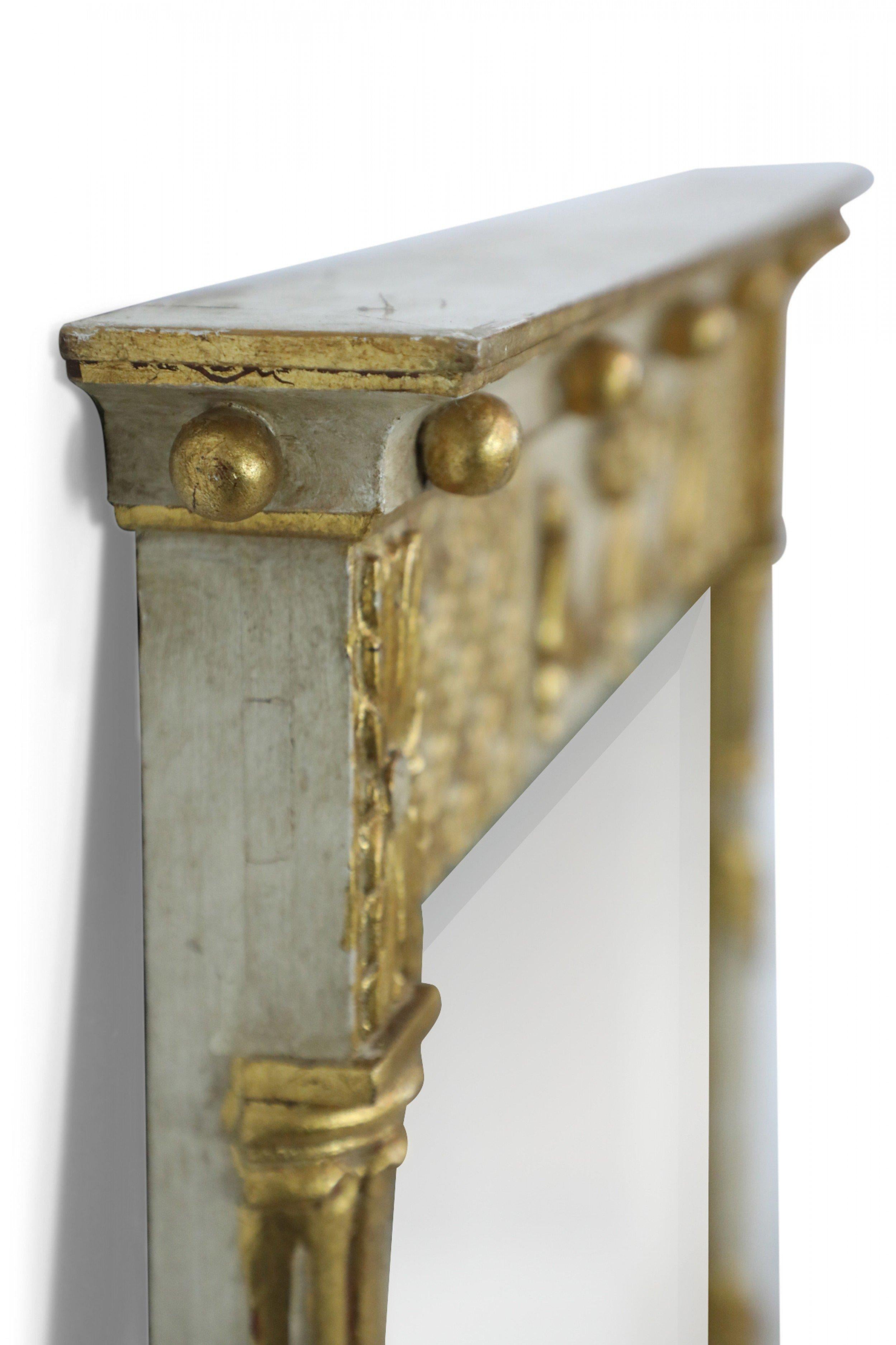 Unknown Italian Neo-Classic Style White and Gilt Painted Wall Mirror
