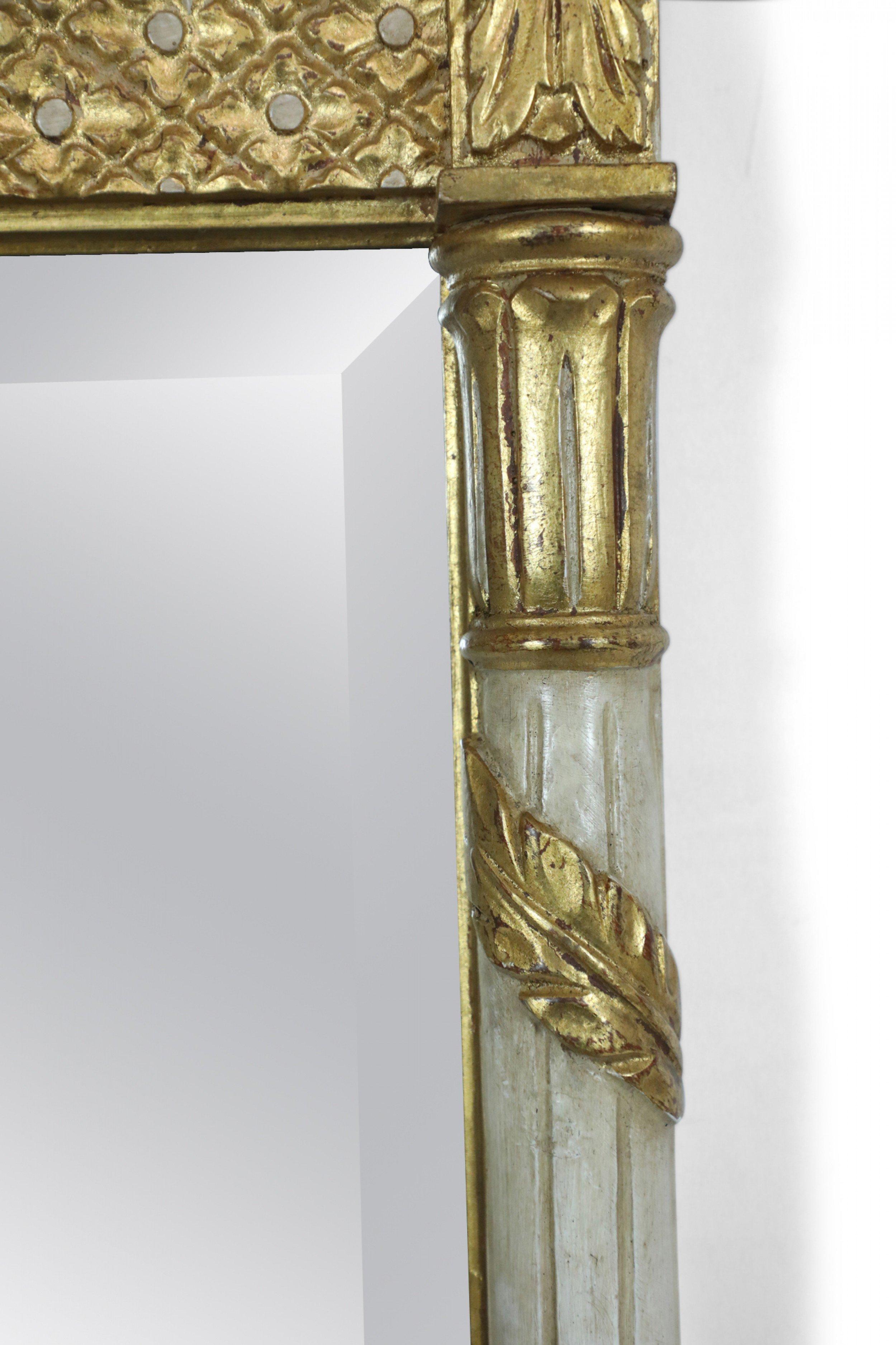 Italian Neo-Classic Style White and Gilt Painted Wall Mirror 3