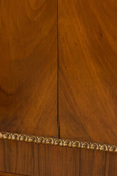 Italian Neo-Classic Walnut, Bronze & Parcel Gilt 2 Door Credenza / Sideboard