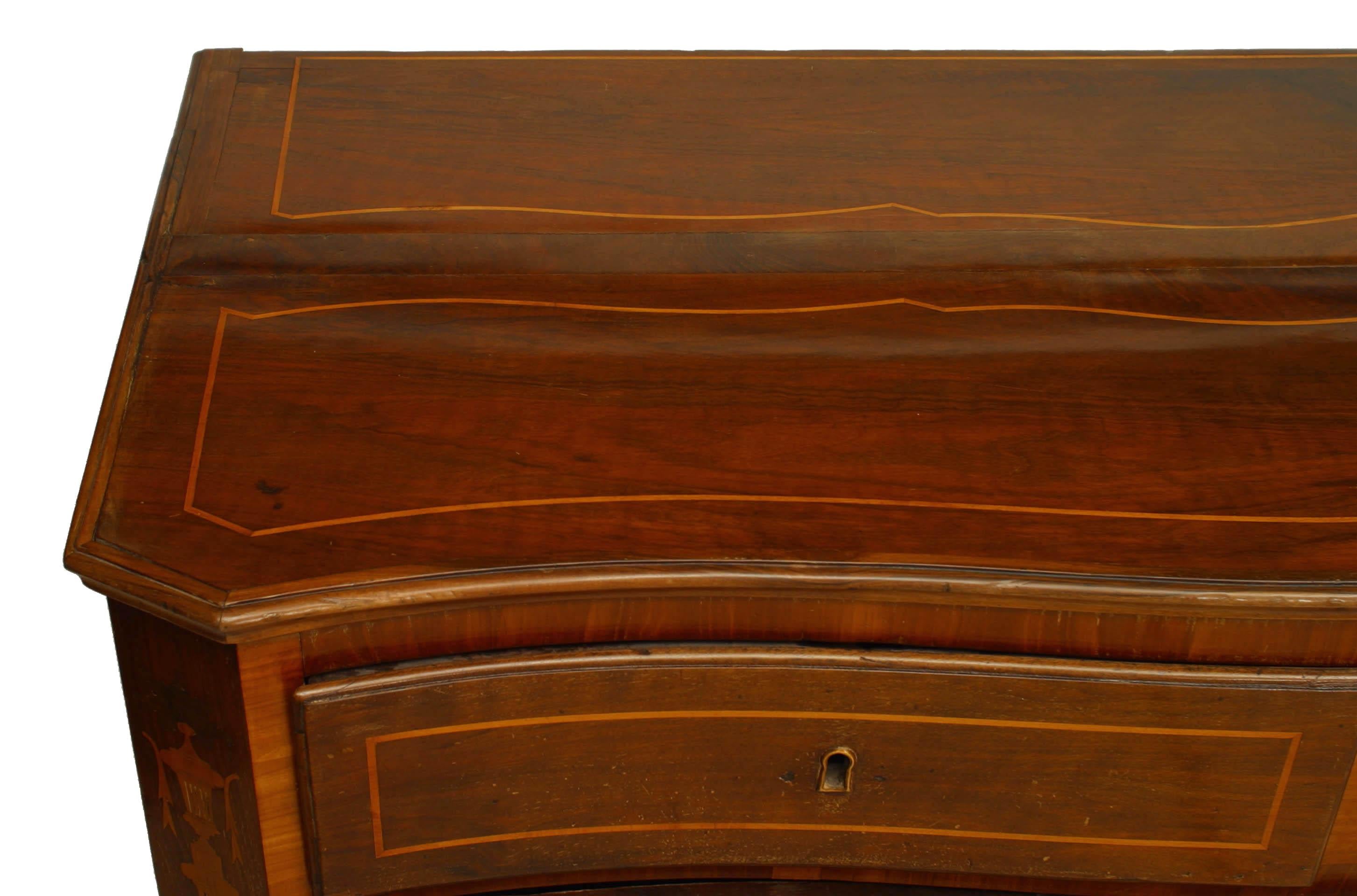 Italian Neoclassic Walnut Chest For Sale 1