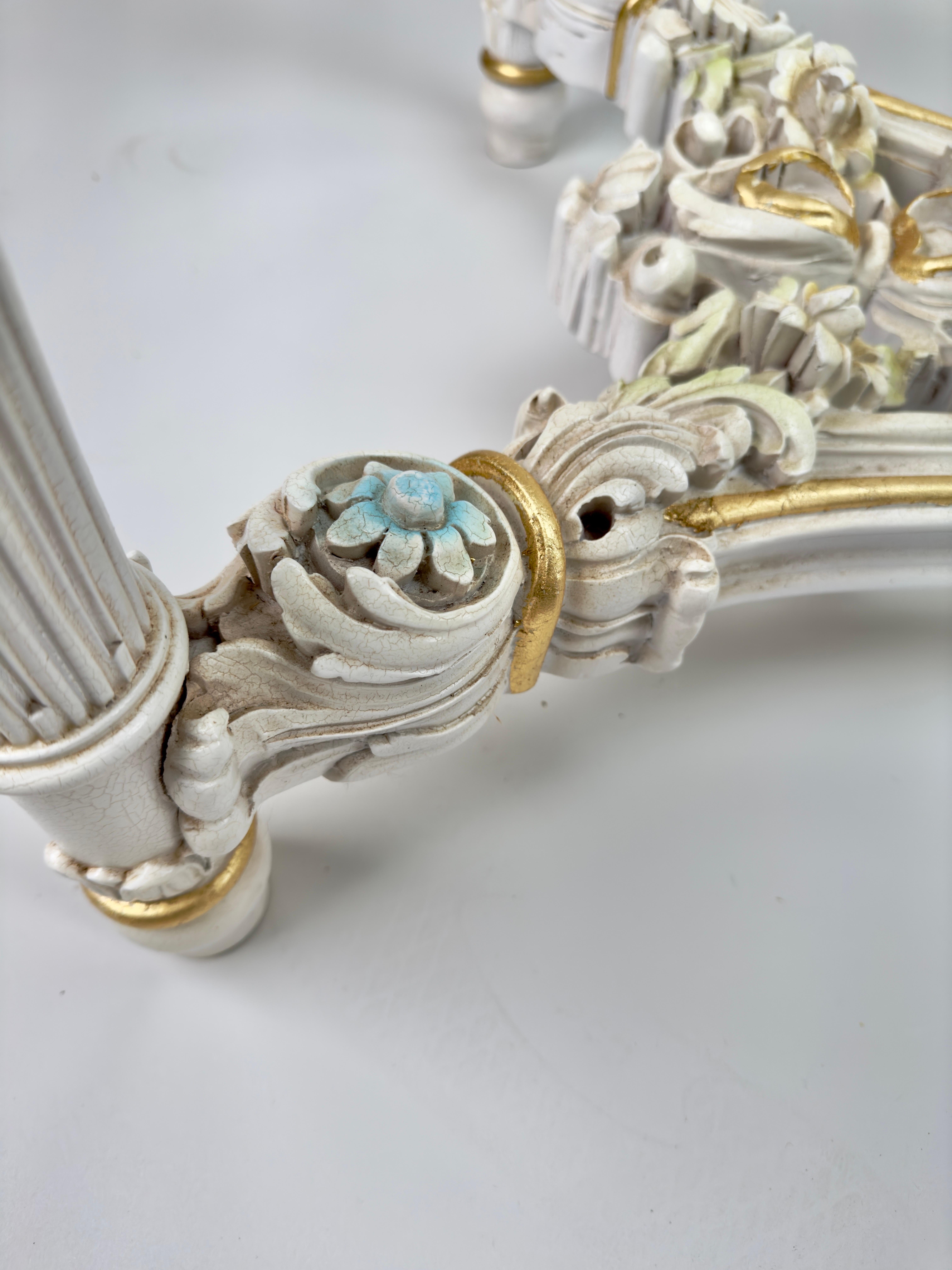 Italian Neo-Classical Baroque Style Floral Design Coffee or Cocktail Table  For Sale 5