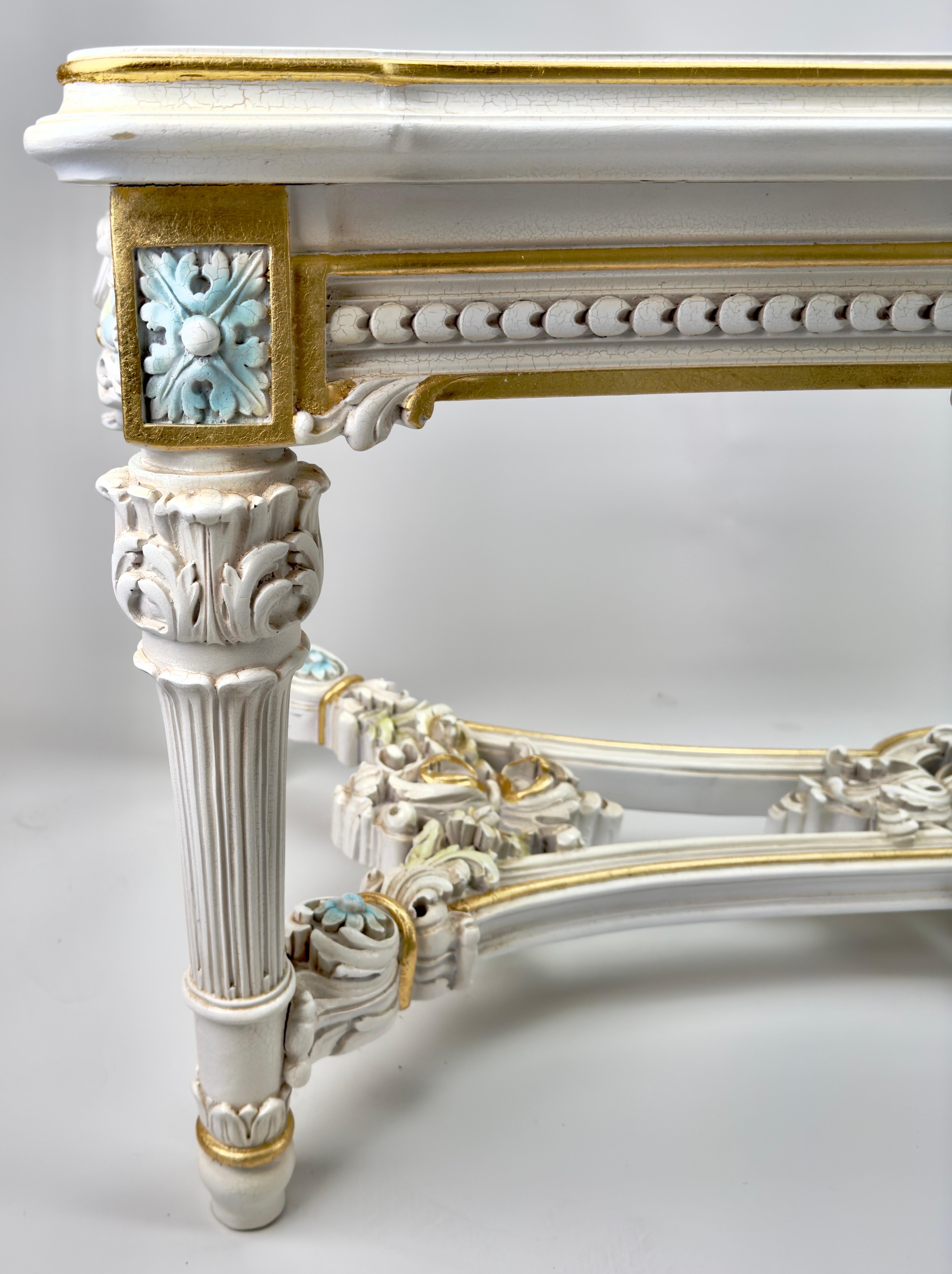 Italian Neo-Classical Baroque Style Floral Design Coffee or Cocktail Table  For Sale 2