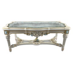 Vintage Italian Neo-Classical Baroque Style Floral Design Coffee or Cocktail Table 