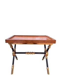 Italian Neo-Classical Burr Walnut side table with Brass Detailing