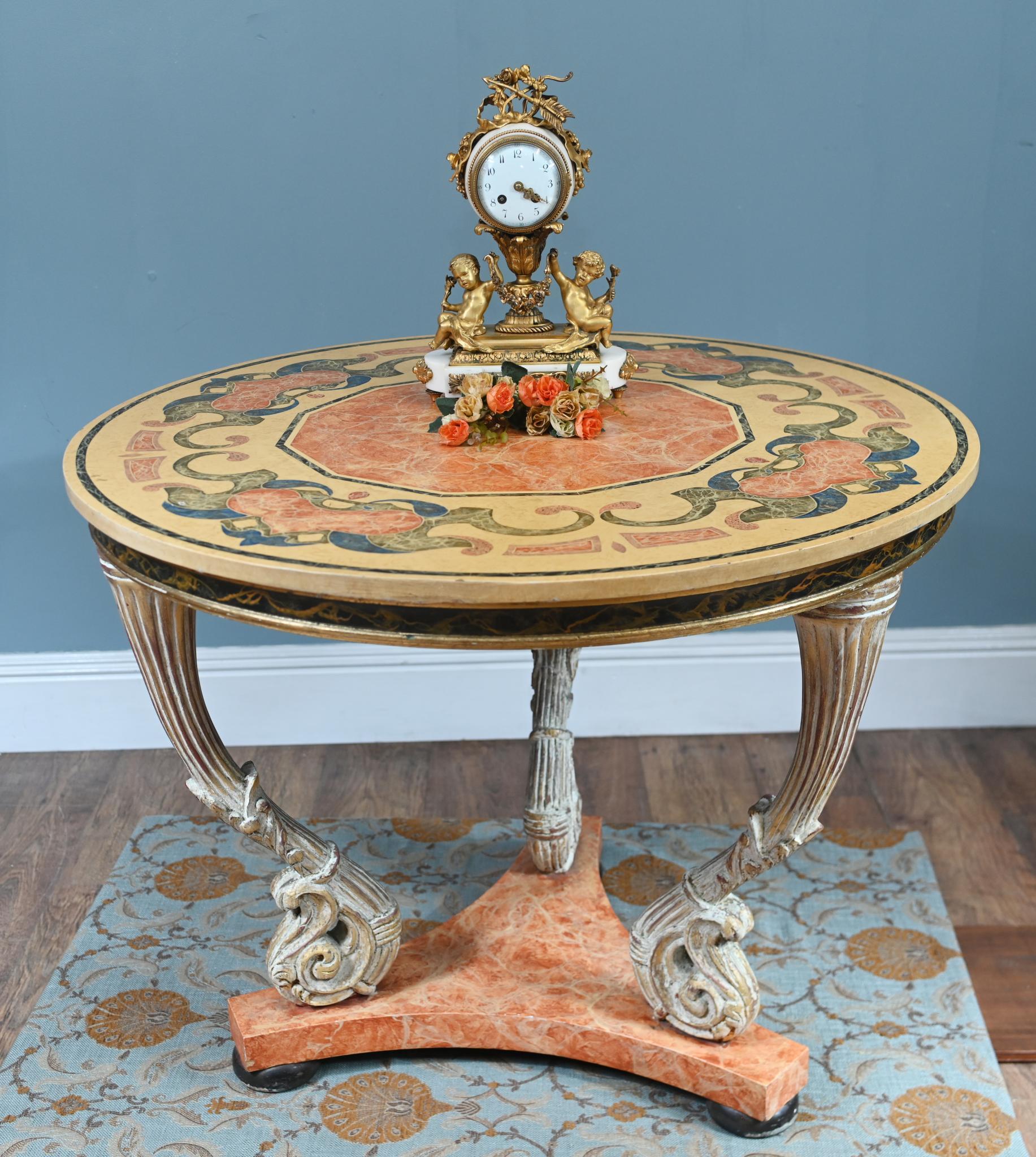 Italian Neo Classical Centre Table Scagliola Top For Sale 5