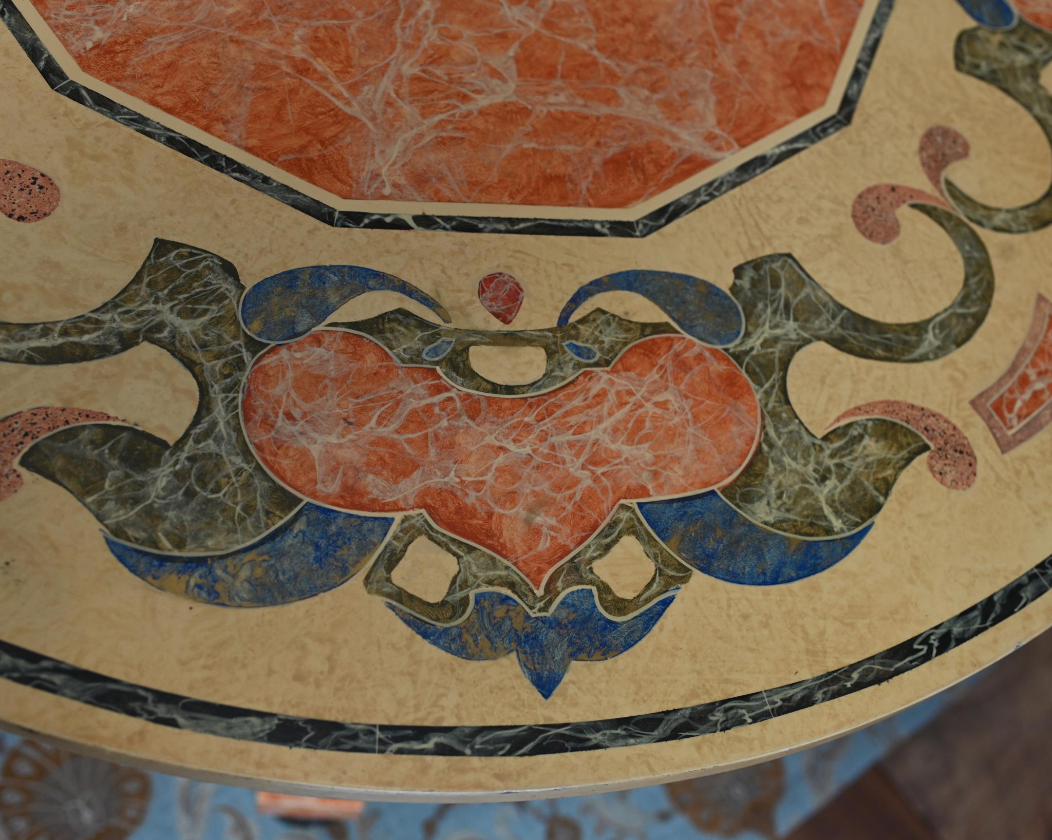 Italian Neo Classical Centre Table Scagliola Top For Sale 2