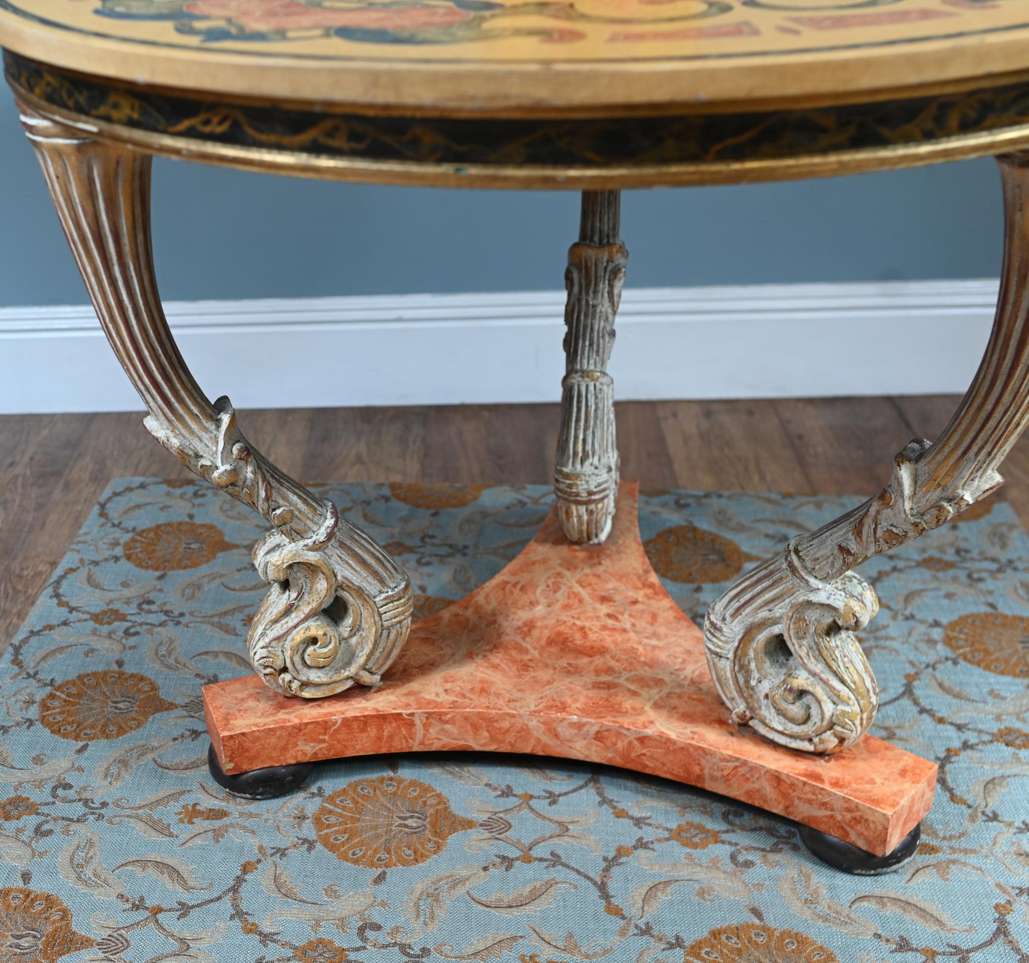 Italian Neo Classical Centre Table Scagliola Top For Sale 4