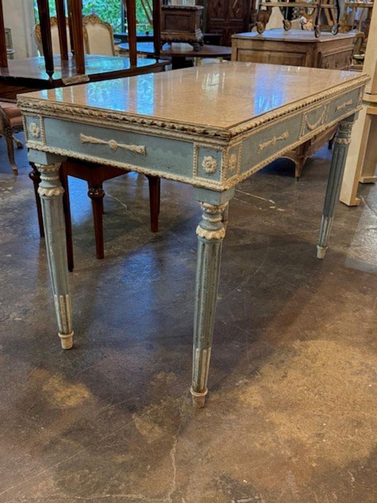 18th Century and Earlier Italian Neo-Classical Console with Marble Top For Sale