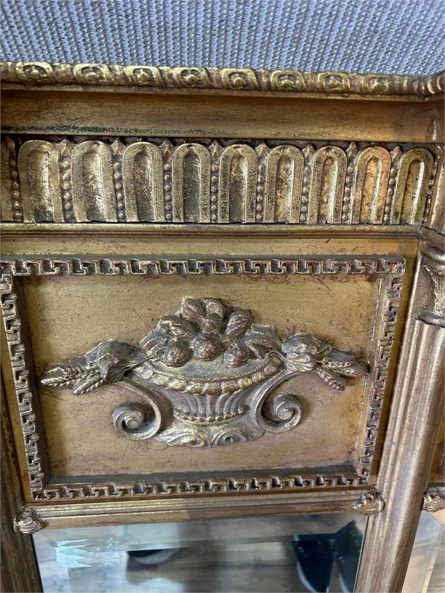 Mid-20th Century Italian Neo Classical Giltwood  Beveled Three Panel Mantle Mirror