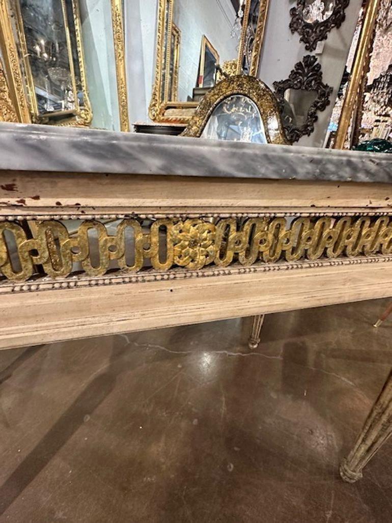 Italian Neo-Classical Marble Top Console In Good Condition For Sale In Dallas, TX