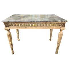 Console neoclassica italiana con piano in marmo