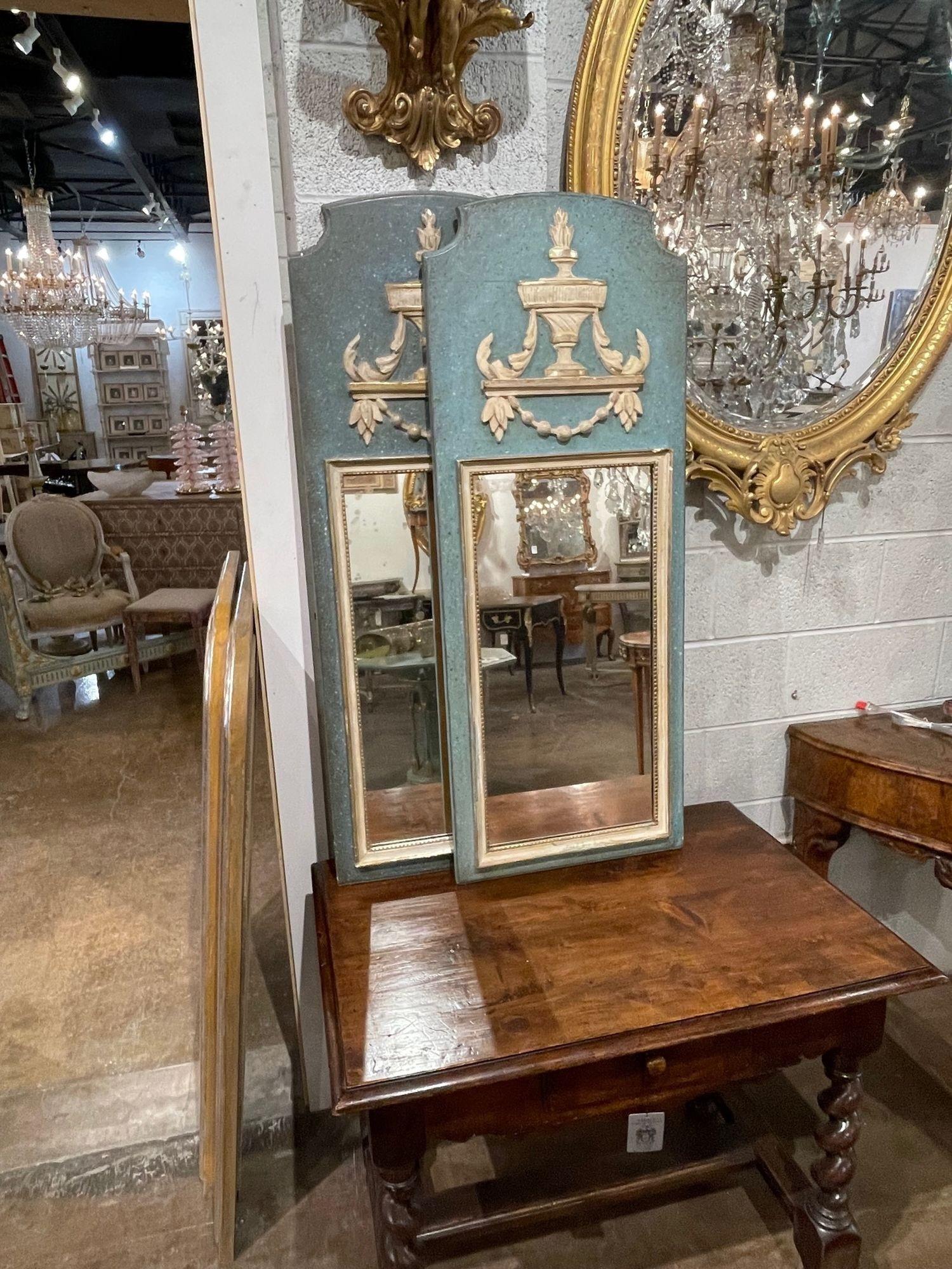 Italian Neo-Classical Style Carved and Painted Mirrors For Sale 3