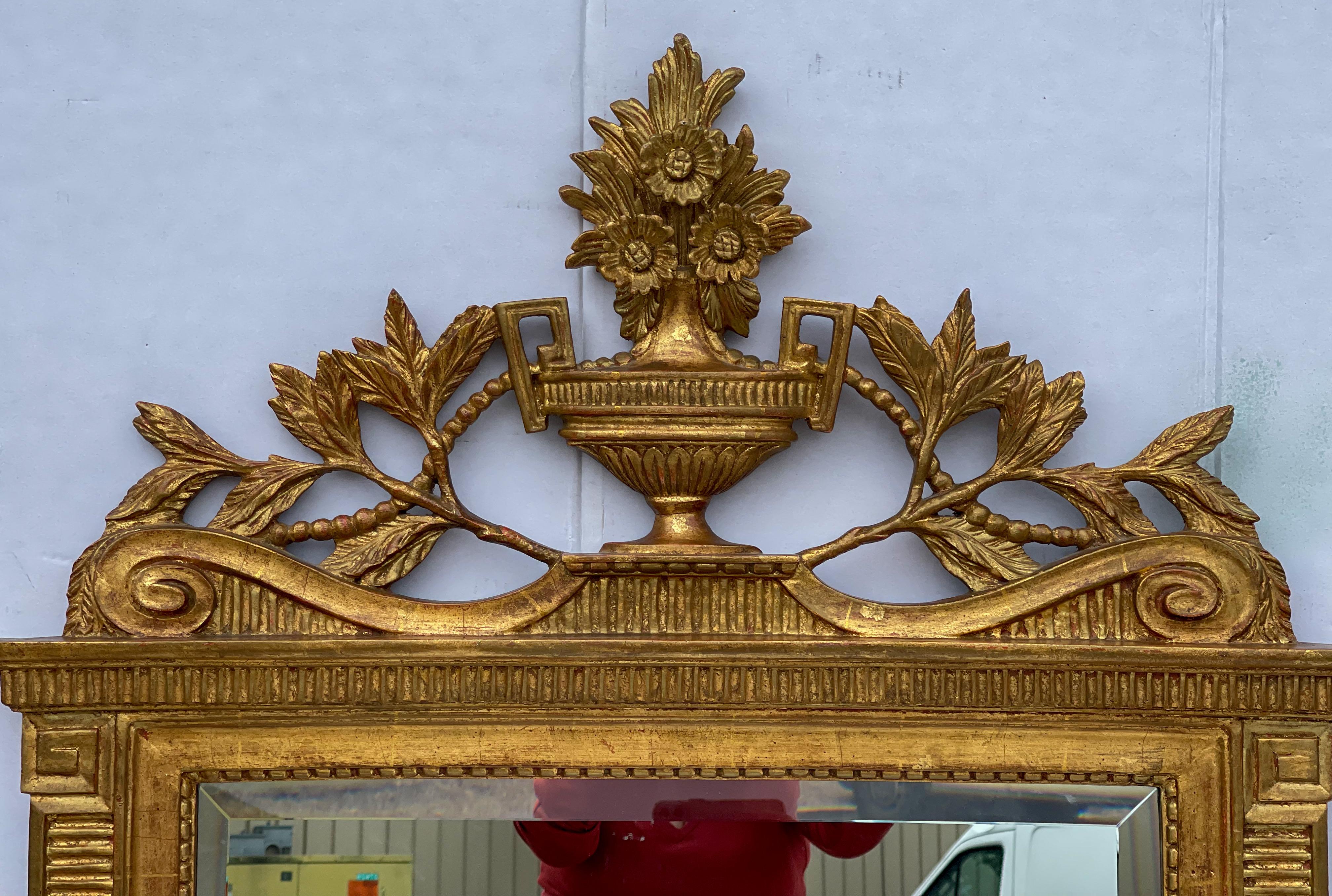 Italian Neo-Classical Style Carved Giltwood Mirrors, Pair In Good Condition In Kennesaw, GA